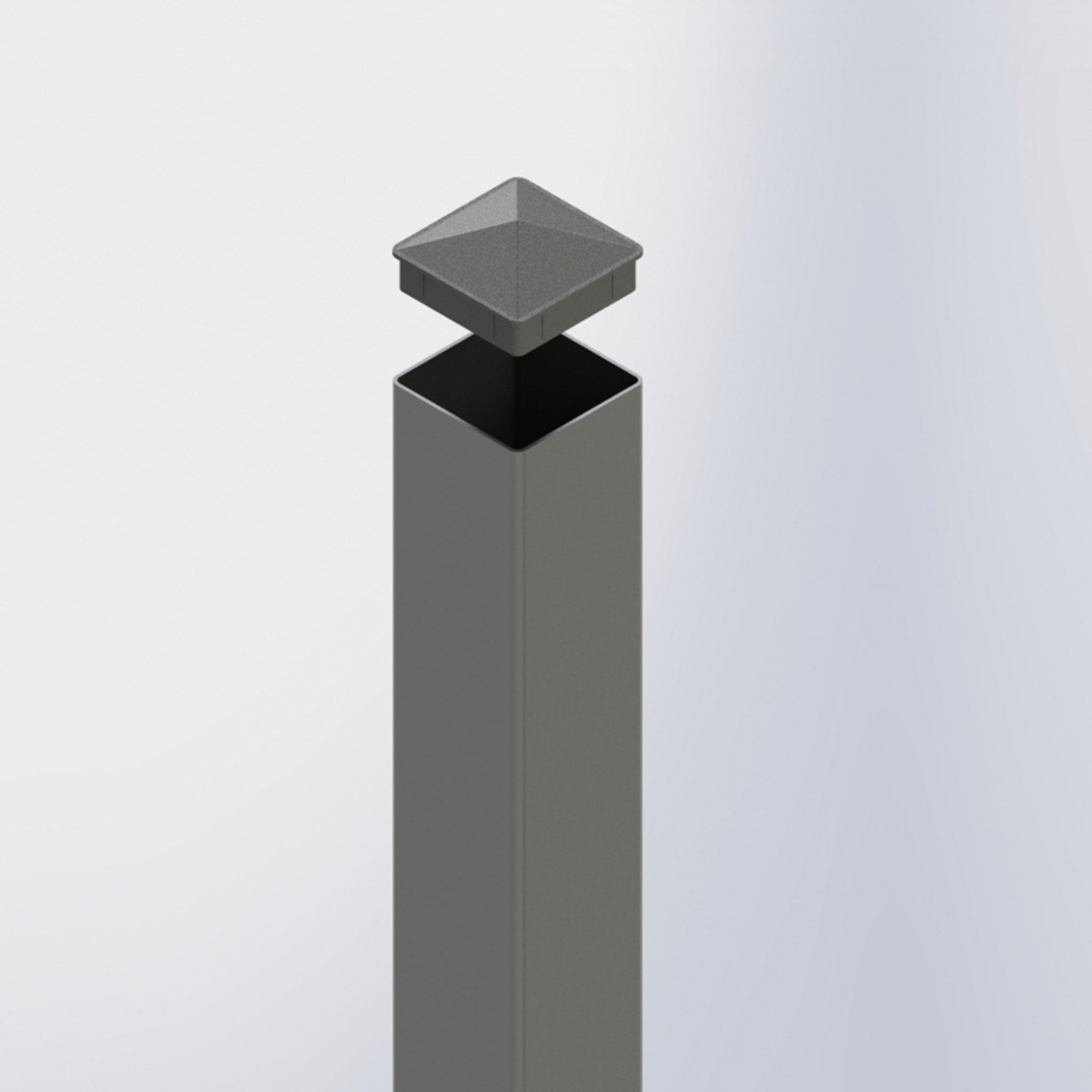 Aluminium Gate Post with Cap – Single Post (Bolt-Down or Concrete-In) Secondary image