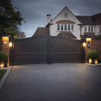Aluminium Bell-Curved Vertical Infill Double Driveway Gate – RMG004DG