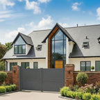 Aluminium Diagonal Solid Infill Double Driveway Gate – Readymade Gates