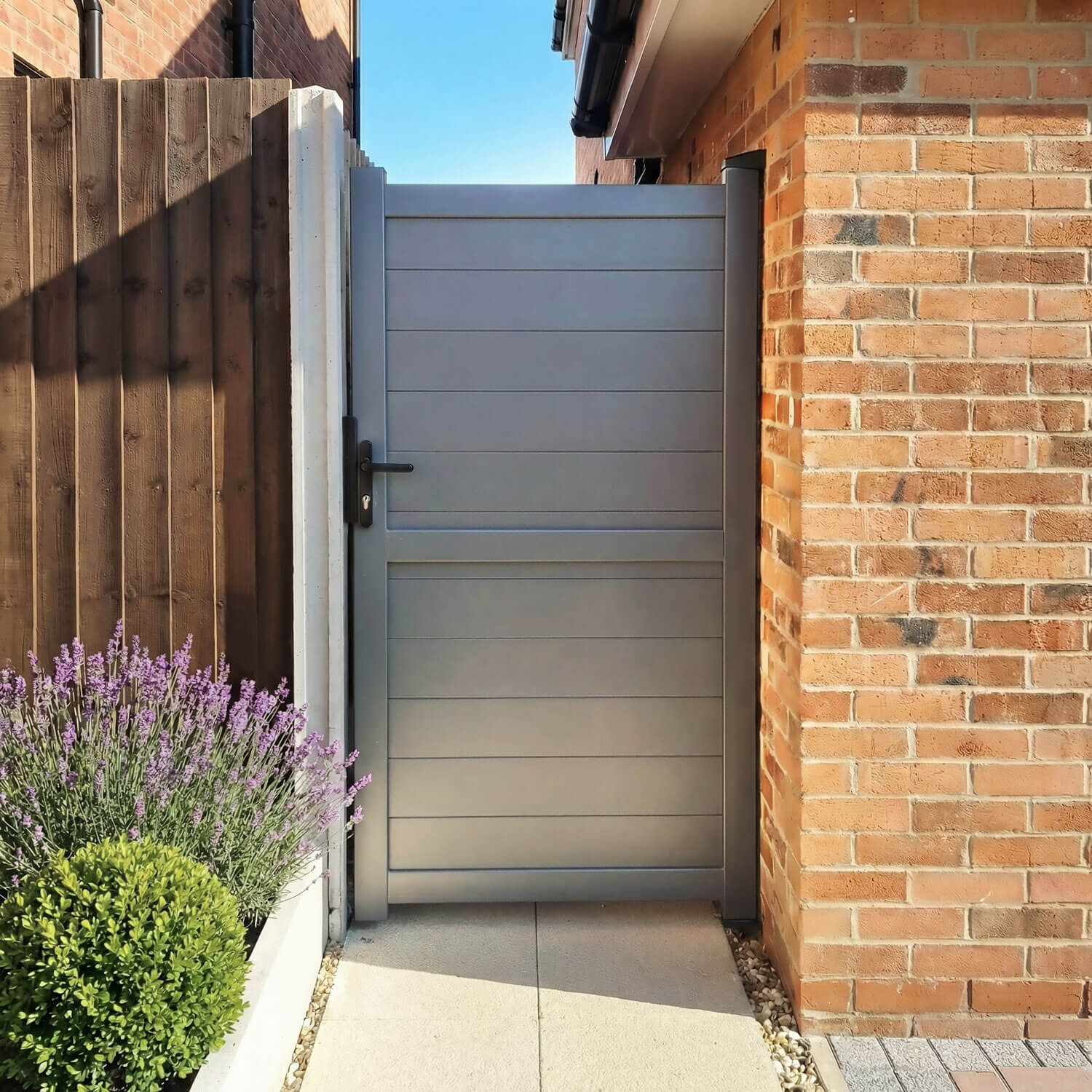 Aluminium Horizontal Solid Infill Garden Gate – Readymade Gates Main image