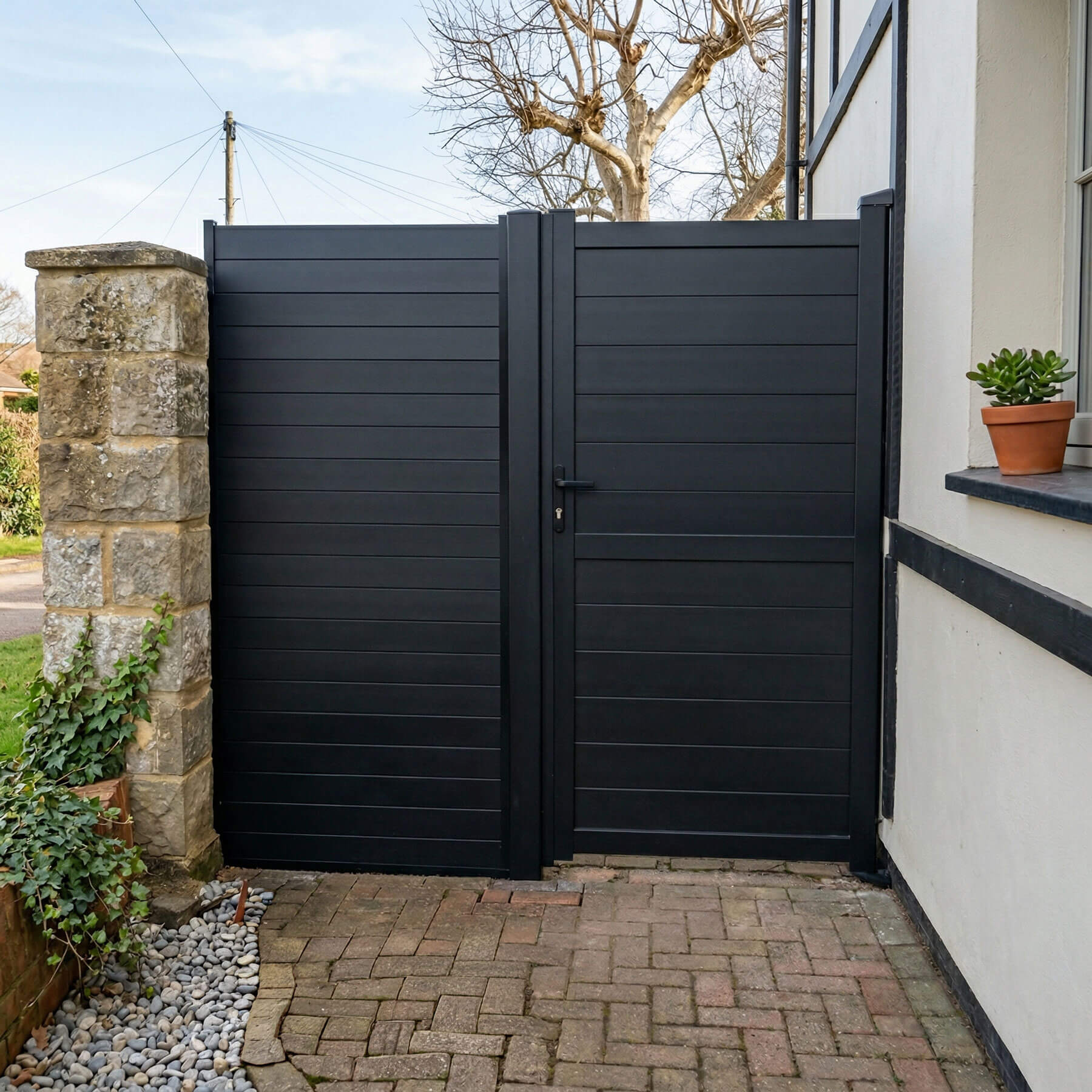 Aluminium Horizontal Solid Infill Garden Gate – Readymade Gates