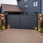 Aluminium Tracked Sliding Gate – Louvre Infill – Readymade Gates