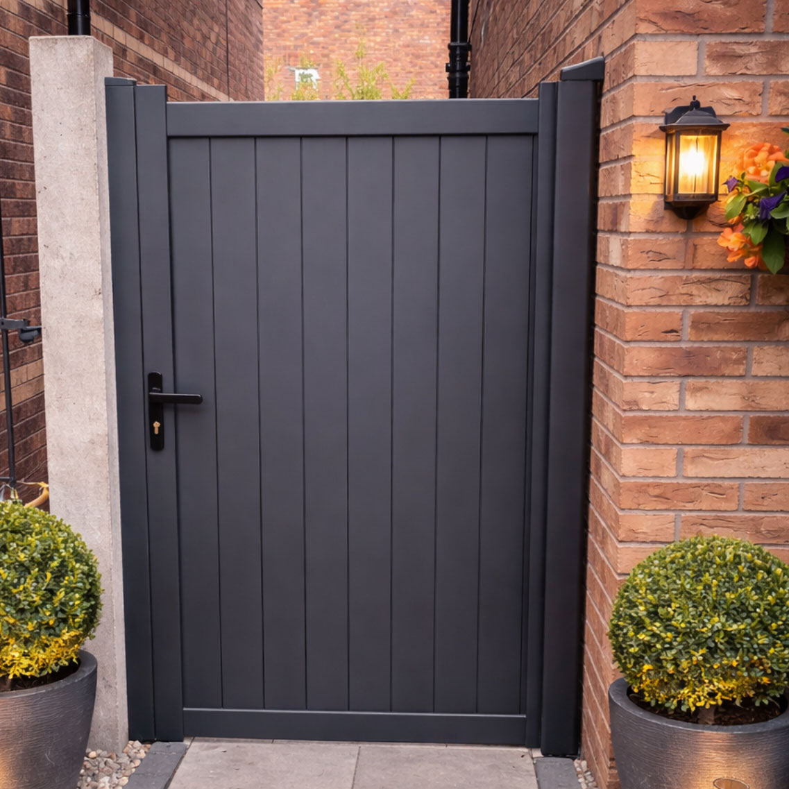 Aluminium Vertical Solid Infill Garden Gate – Readymade Gates