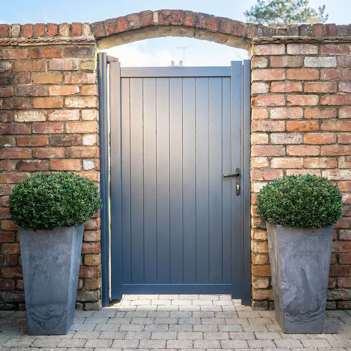 Aluminium Vertical Solid Infill Garden Gate – Readymade Gates