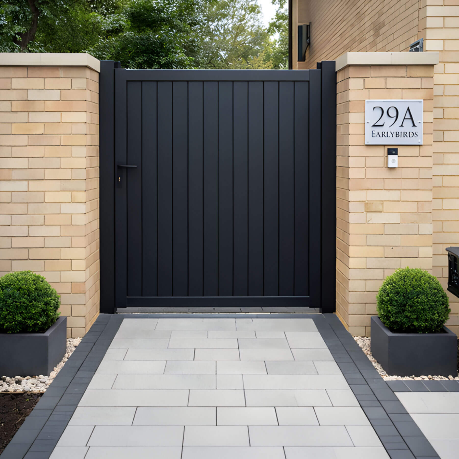 Aluminium Vertical Solid Infill Garden Gate – Readymade Gates