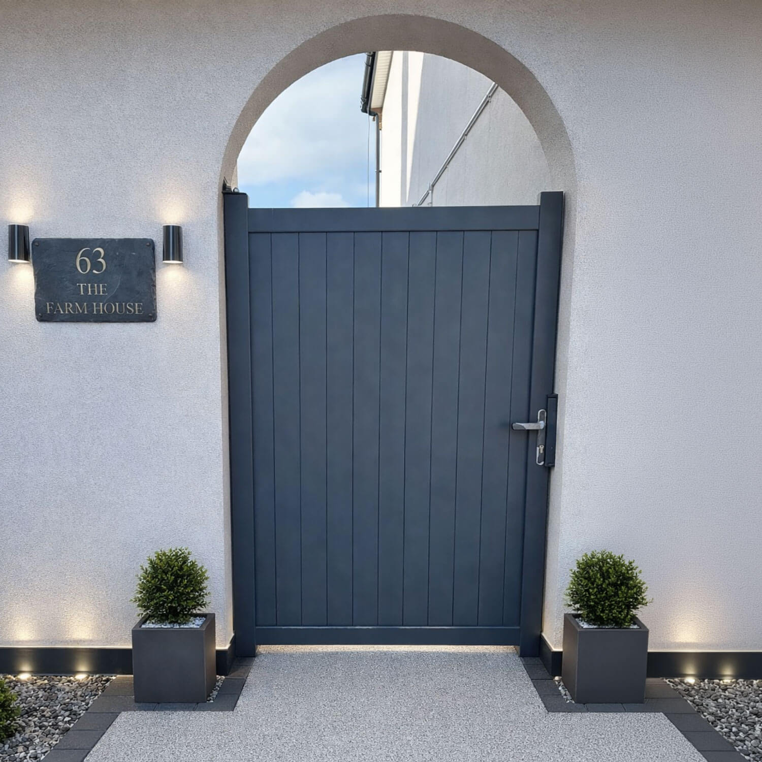 Aluminium Vertical Solid Infill Garden Gate – Readymade Gates