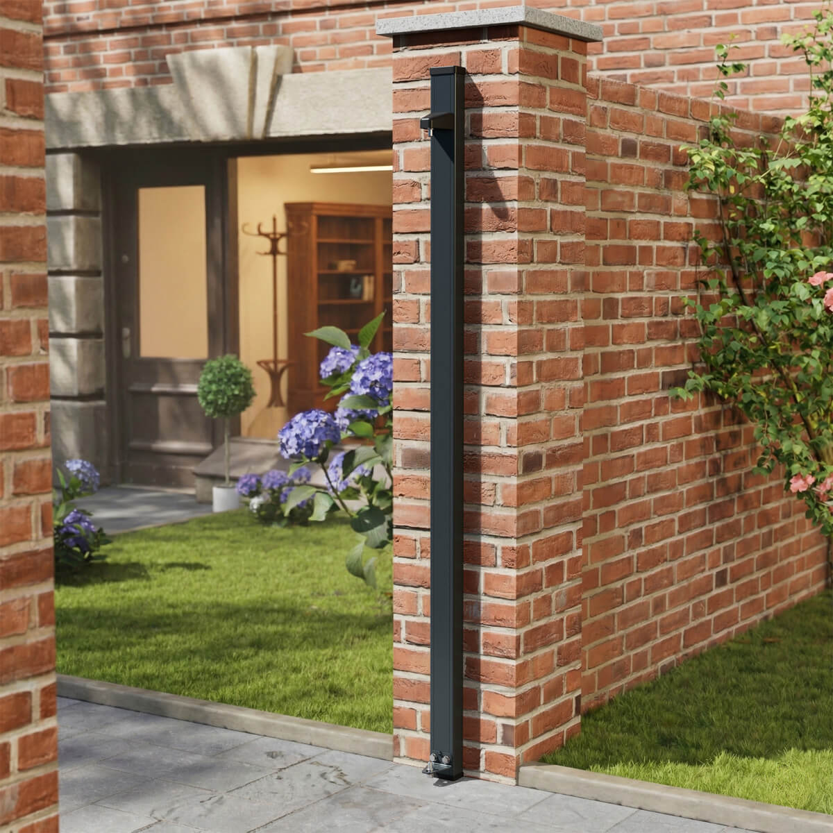 Aluminium Wall-Mounted Hinge Gate Post – Garden & Pedestrian Gate (Single Post)