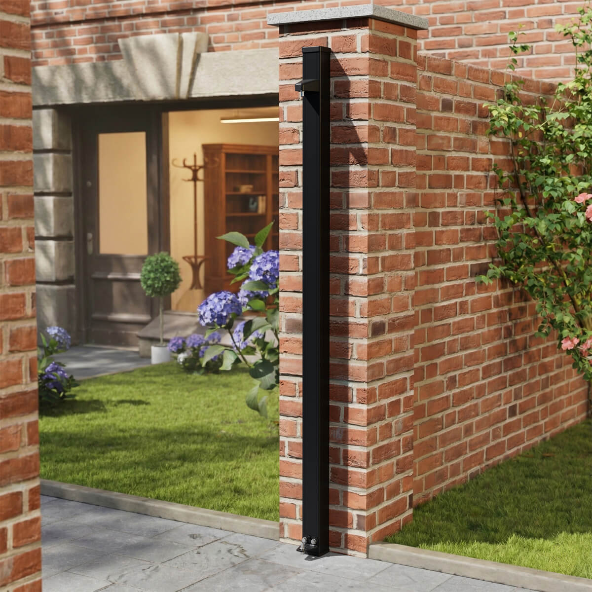 Aluminium Wall-Mounted Hinge Gate Post – Garden & Pedestrian Gate (Single Post)