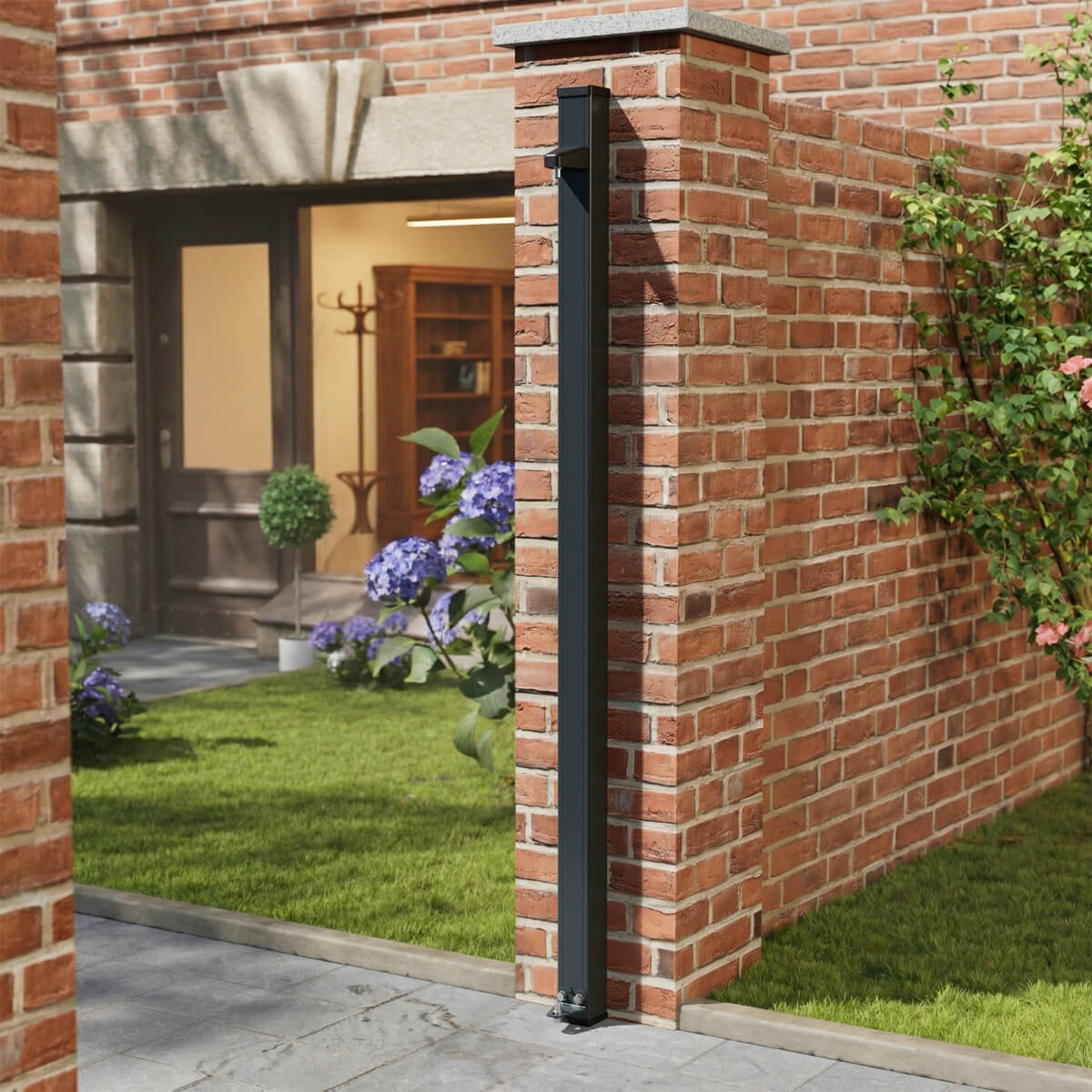 Aluminium Wall-Mounted Hinge Gate Post – Garden & Pedestrian Gate (Single Post)