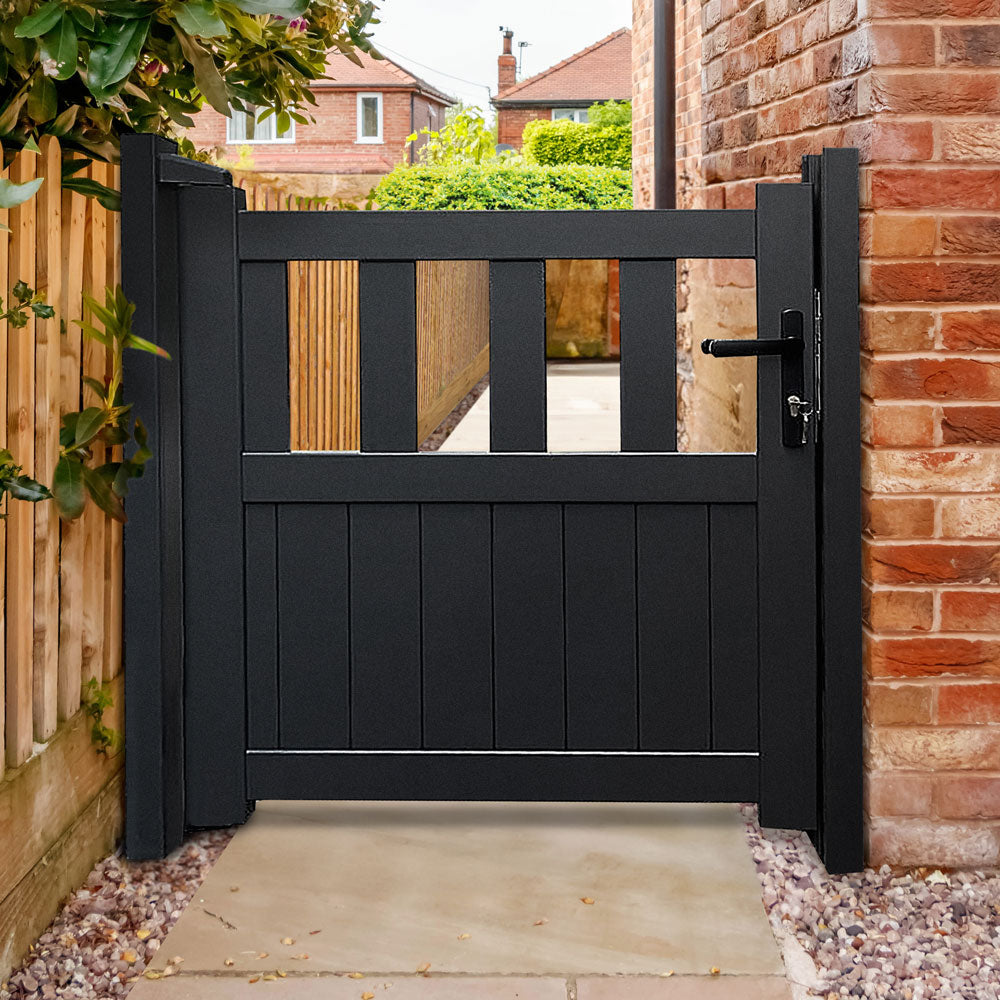 Aluminium Open-Top Mixed Infill Garden Gate - Readymade Gates