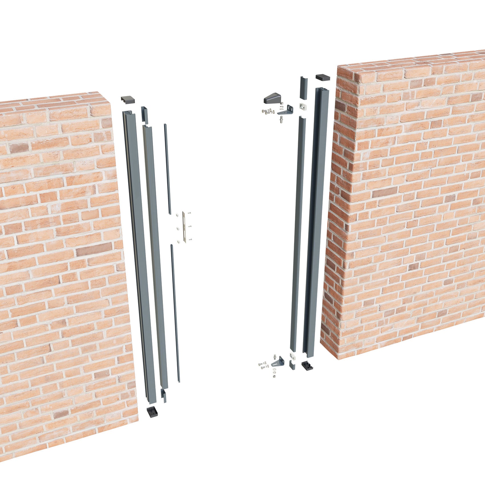 Aluminium Wall-Mounted Receiver Gate Post – Garden & Pedestrian Gate (Single Post)