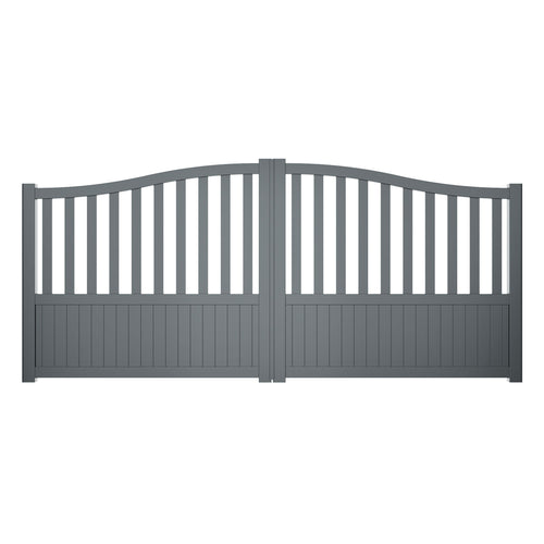 Bell-Curved Semi-Privacy Vertical Infill Double Gate