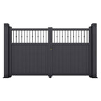 Aluminium Open-Top Decorative Vertical Bar Double Driveway Gate – RMG010DG