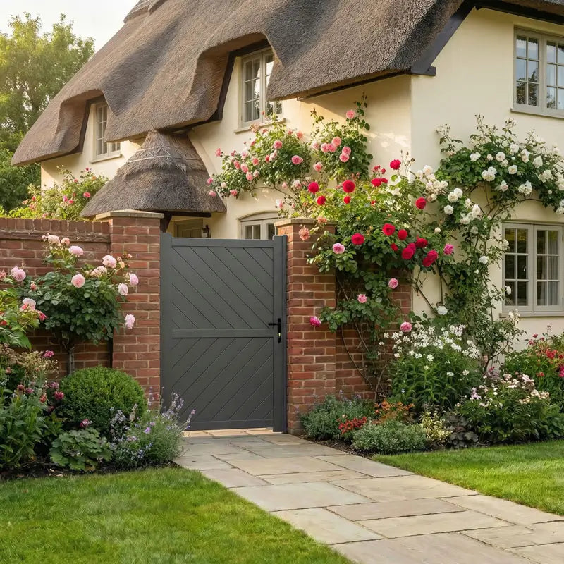 Aluminium Diagonal Solid Infill Garden Gate – Readymade Gates Main image