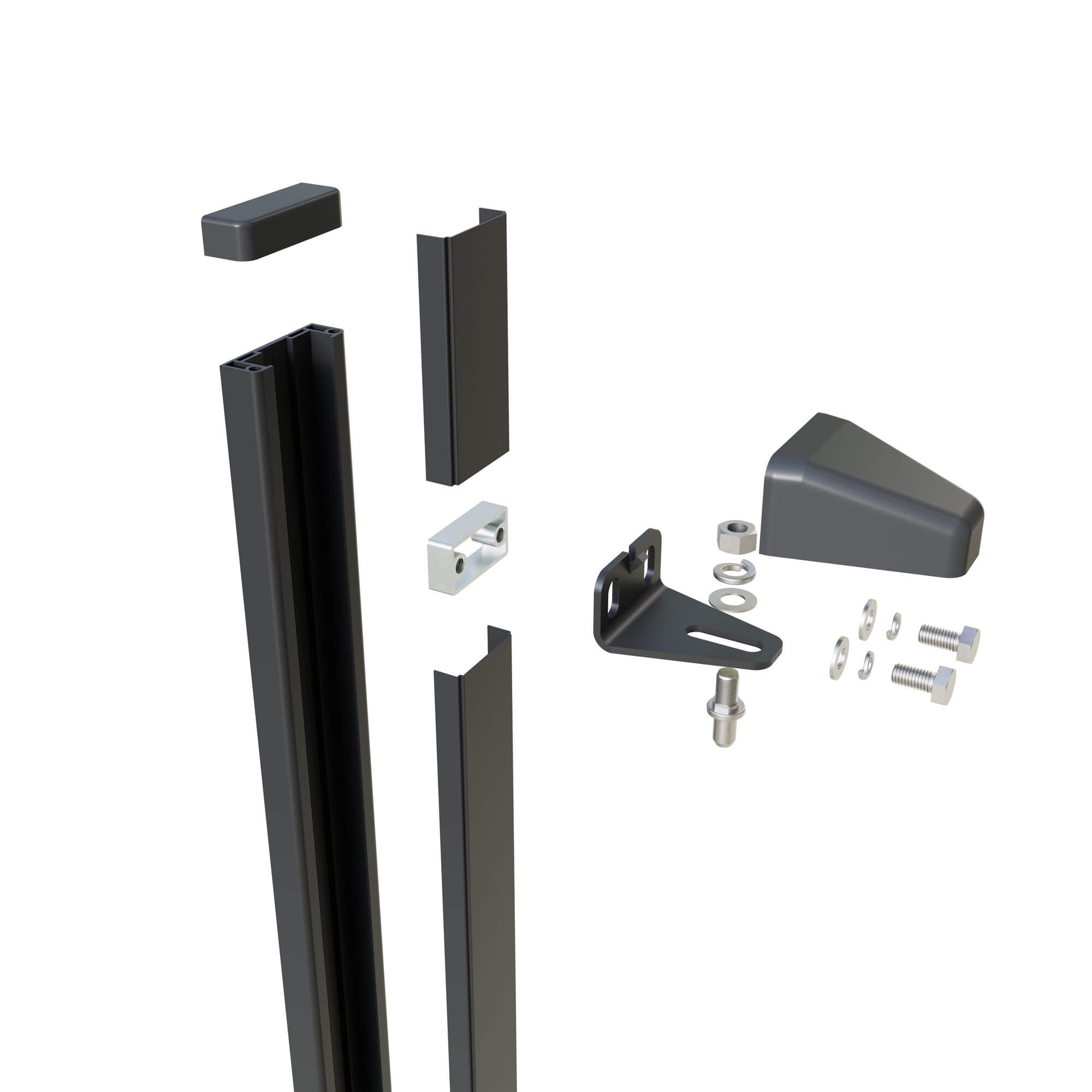 Aluminium Wall-Mounted Hinge Gate Post – Garden & Pedestrian Gate (Single Post)