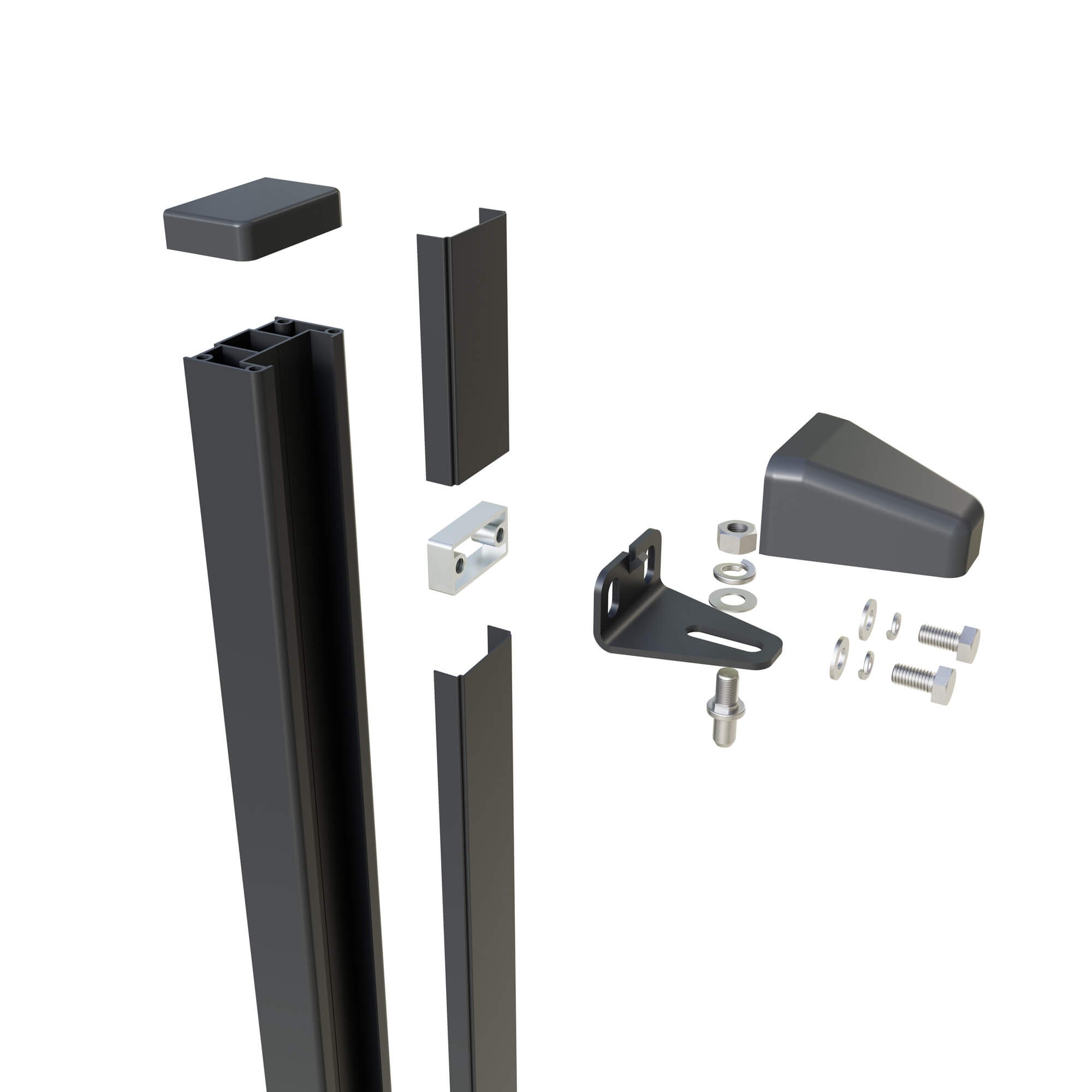 Aluminium Wall-Mounted Hinge Gate Post – Garden & Pedestrian Gate (Single Post)