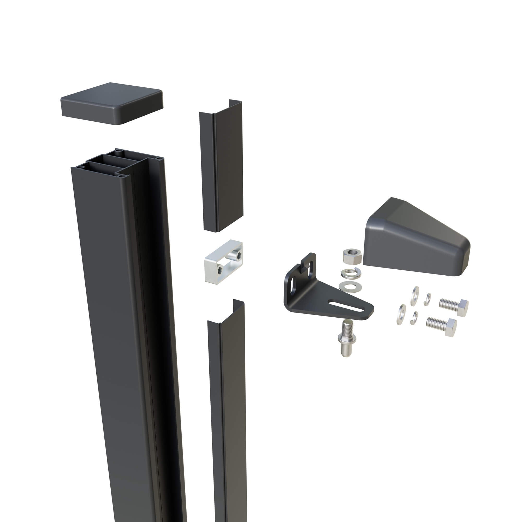 Aluminium Wall-Mounted Hinge Gate Post – Garden & Pedestrian Gate (Single Post)