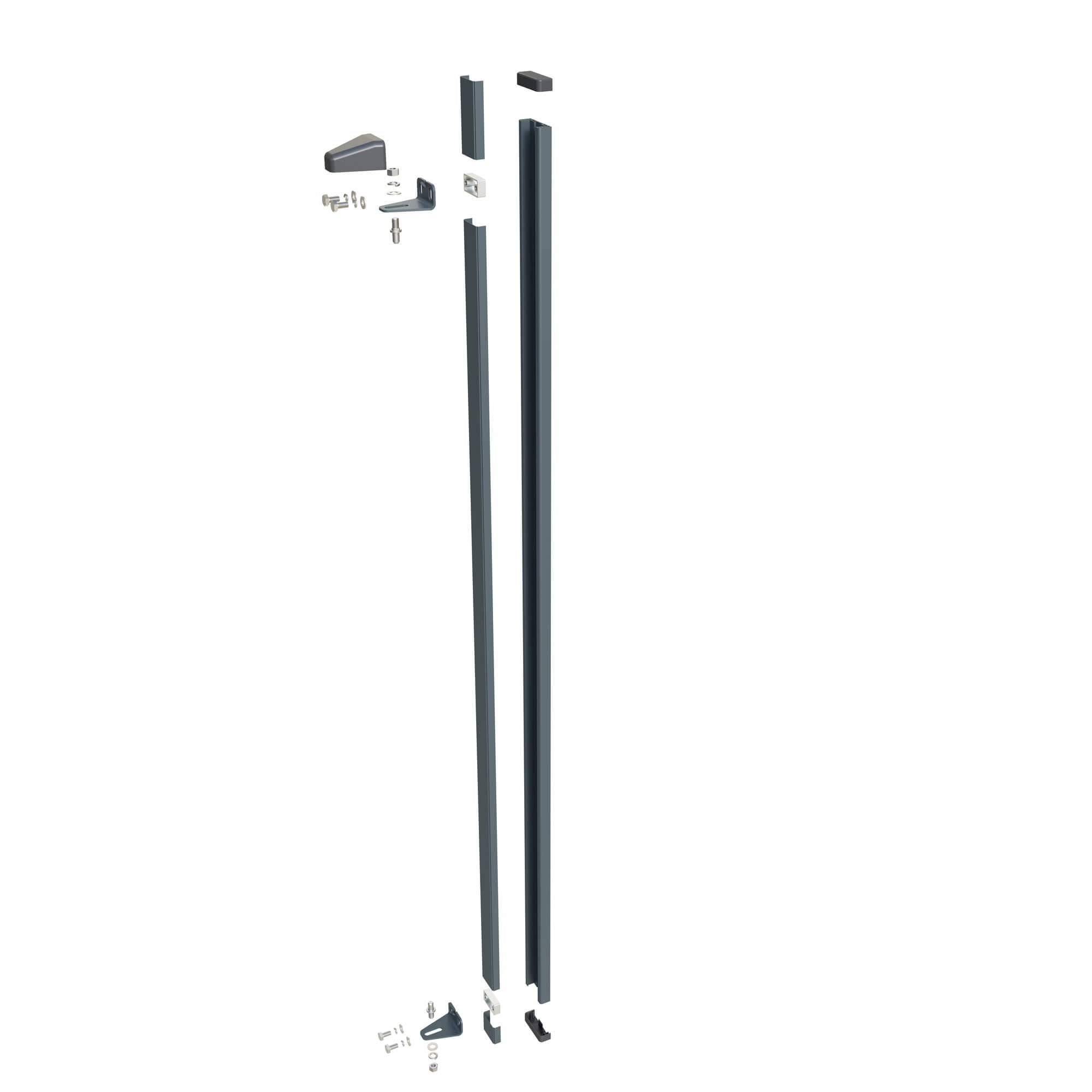 Gate hinge post grey w25mm