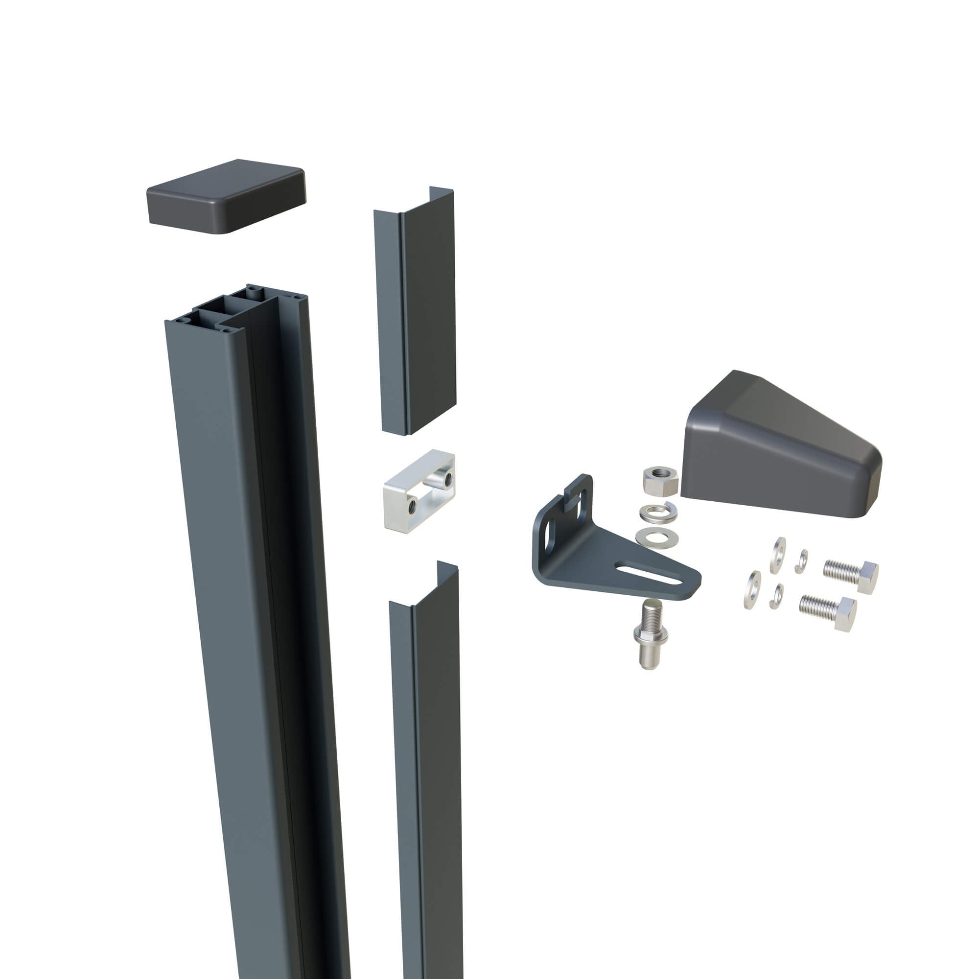 Aluminium Wall-Mounted Hinge Gate Post – Garden & Pedestrian Gate (Single Post)