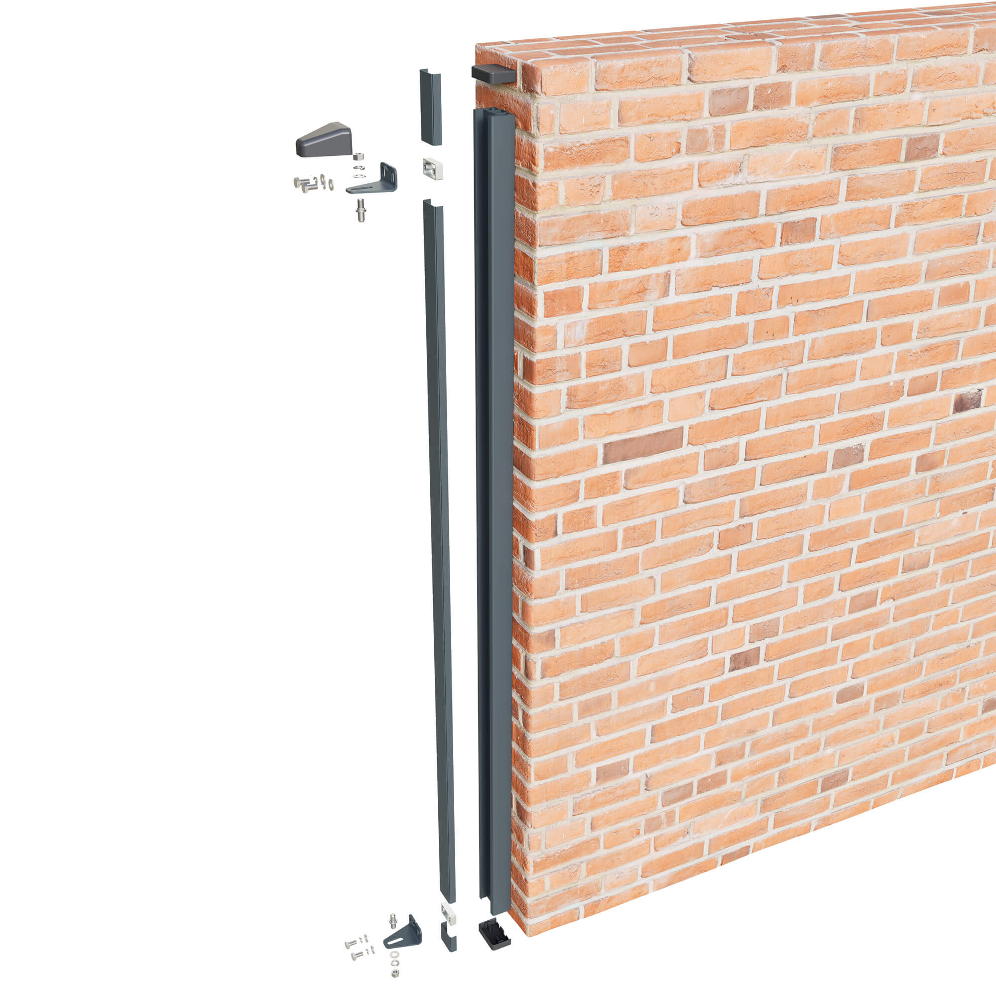 Aluminium Wall-Mounted Hinge Gate Post – Garden & Pedestrian Gate (Single Post)