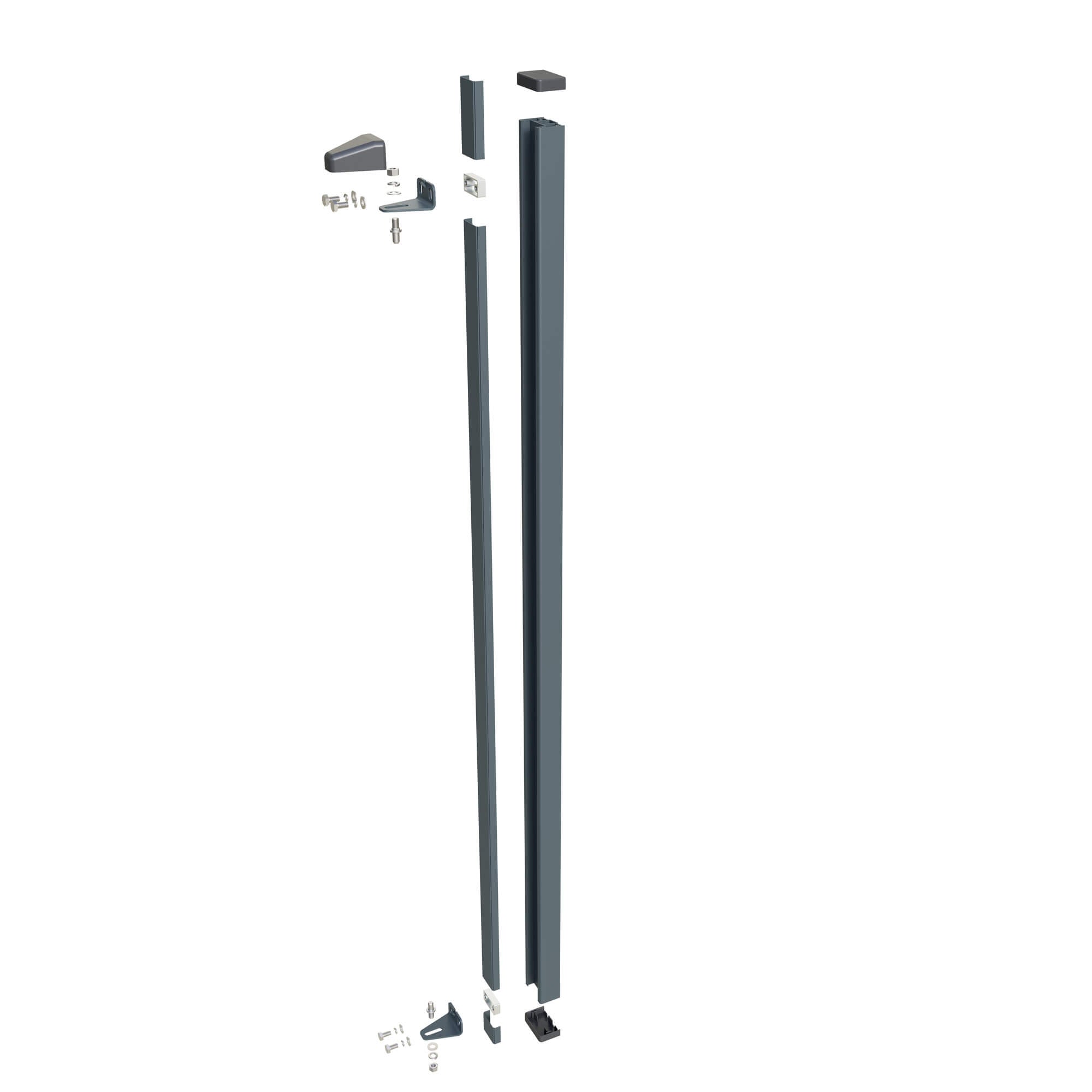 Aluminium Wall-Mounted Hinge Gate Post – Garden & Pedestrian Gate (Single Post)