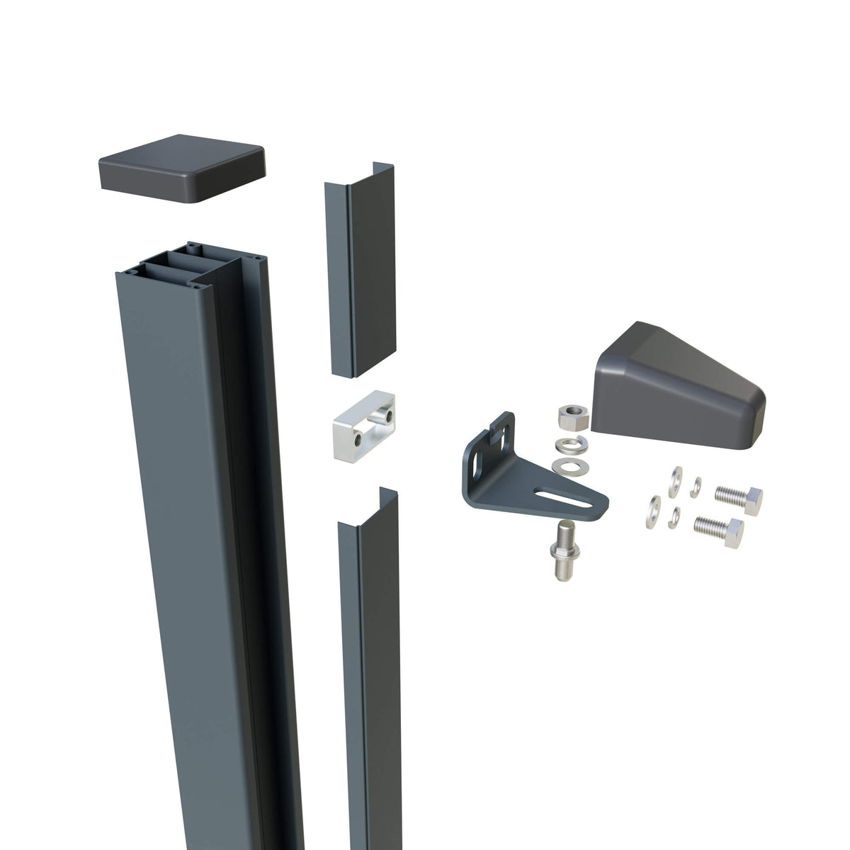 Aluminium Wall-Mounted Hinge Gate Post | Readymade Gates