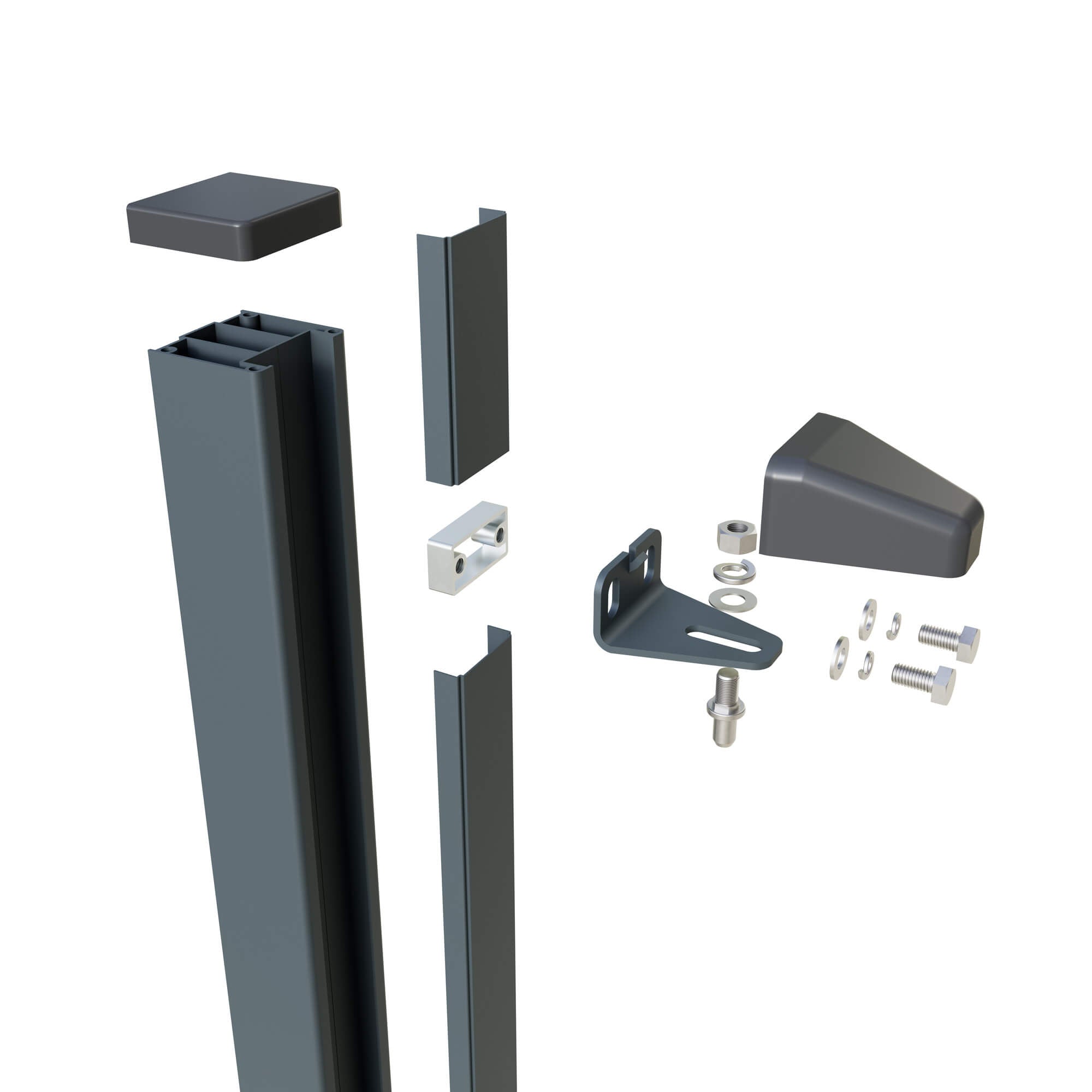Aluminium Wall-Mounted Hinge Gate Post – Garden & Pedestrian Gate (Single Post)