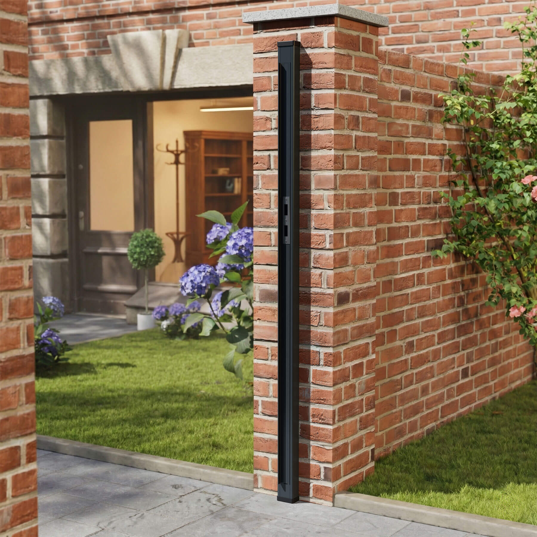 Aluminium Wall-Mounted Receiver Gate Post – Garden & Pedestrian Gate (Single Post)