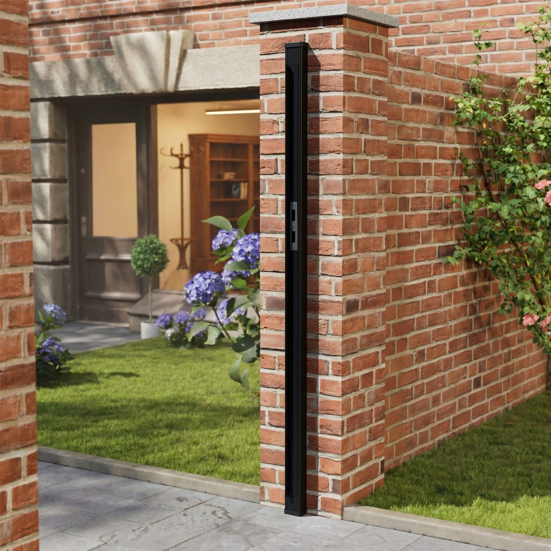 Aluminium Wall-Mounted Receiver Gate Post – Garden & Pedestrian Gate (Single Post)